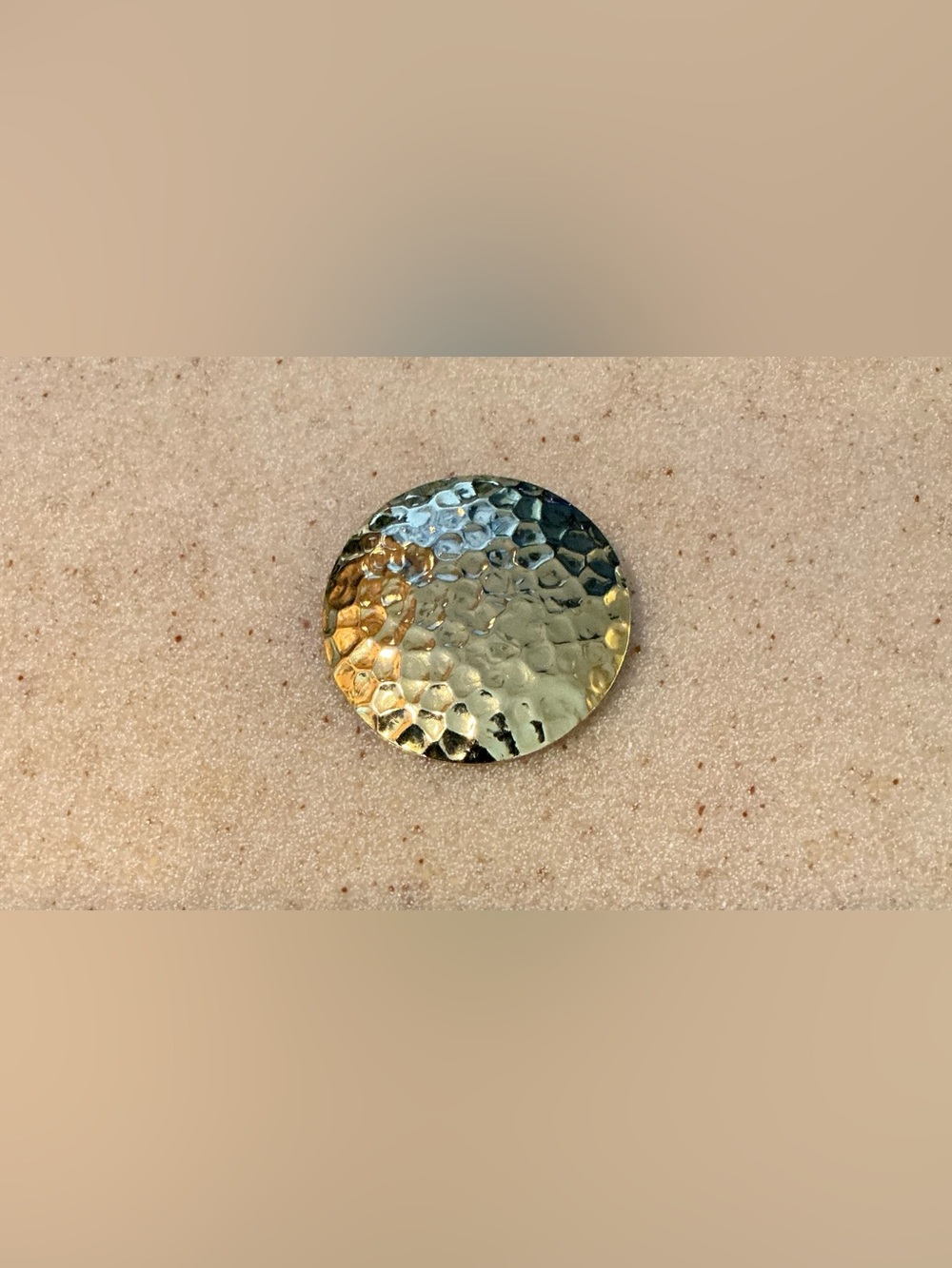 Hammered Metal Decorative Accent Disc - Gold